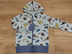 恐竜柄フロントジッパーパーカー 120