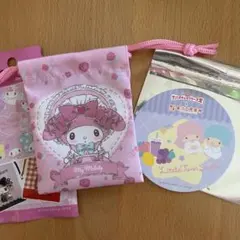 マイメロ巾着& リトルツインスターズコースター