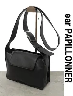 X429/美品 ear PAPILLONNER ショルダーバッグ レザー 黒のサムネイル