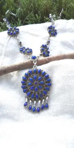 【美品】12月誕生石⭐︎ラピスラズリ　インディアンジュエリー ネックレス