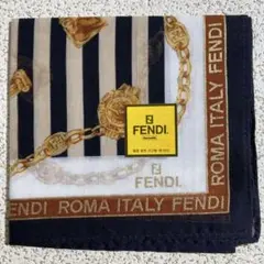 FENDI　フェンディ　ハンカチ　ストライプ　チェーン　約45cm