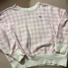 Polo Ralph Lauren チェック柄 トレーナー ピンク 130