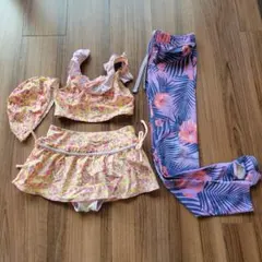 花柄セパレート水着・ビキニ（キャップ付き）　トレンカ　1３０cm