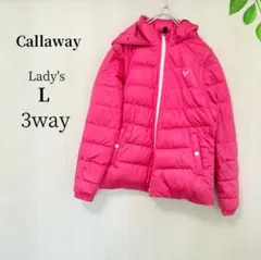 キャロウェイ　3way ブルゾン　ダウンジャケット　ピンク　ベスト　フード付