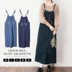 ダークブルー サロペットスカート