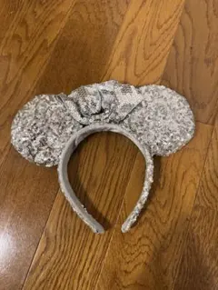 シルバー スパンコール ミニー耳カチューシャ