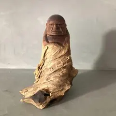 達磨大師 一刀彫 木彫り 彫刻 置物 22cm