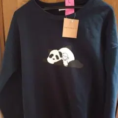 パンダプリント ネイビー トレーナー L