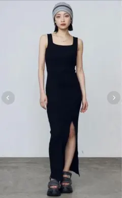 EMODA ノースリーブ ニットワンピース ブラック