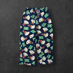 ファミリーガイパジャマパンツフリースLネイビーアメコミ古着ユニーク総柄派手キャラ