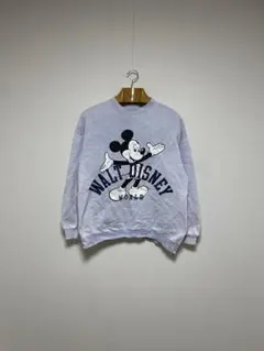 90s USA製 DISNEY ミッキー ケミカル ブリーチ スウェット