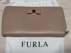 FURLA リボン付き長財布 ピンクベージュ