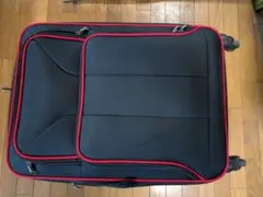 ナイロン製ブラック/レッドキャリーケース