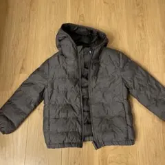 UNIQLO フード付きダウンジャケット 110cm ダークグレー