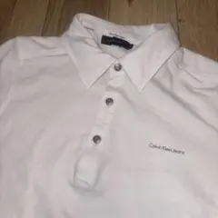 Calvin Klein Jeans ホワイト 白 ポロシャツ L