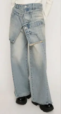 SLY 新作 REMAKE ASYMMETRY L／W DENIM パンツ