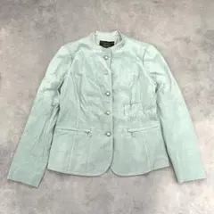 Leilian レリアン スウェードジャケット ショート丈 ノーカラー BV03のサムネイル