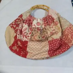 パッチワーク グラニーバッグ バンブーハンドル
