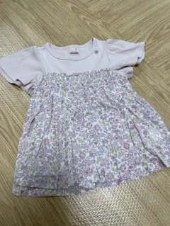 petit main フラワープリント Tシャツ