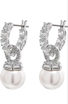 Swarovski Matrix ドロップピアス パールのサムネイル