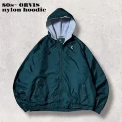 ORVISナイロンジャケットジップパーカー80s90sグリーンvintage古着 ORVISナイロンジャケットジップパーカー80s90sグリーンvintage古着