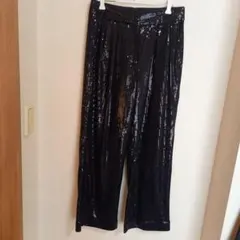 BANANA REPUBLIC スパンコール ワイドパンツ ブラック M　未使用