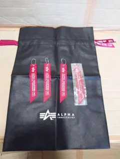 ☆格安☆ ALPHA INDUSTRIES リボンタグ4本 ＆ ショップ袋セット