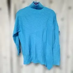 ターコイズ ハイネック ニット