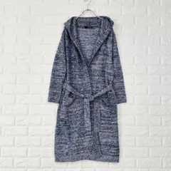 ✨サロンバイピーチジョン【S/M】青 ガウン ルームウェア 厚手 ストレッチ