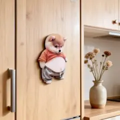 0405 【2匹セット】おなか シール ぷにぷに 柴犬 立体 3D ステッカー