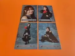 清水理央　日向坂46 黒ドレス衣装　ランダム生写真　4種コンプ
