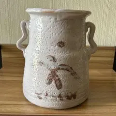 美濃焼　耳付き花器　志野　柴原窯　加藤衛司のサムネイル