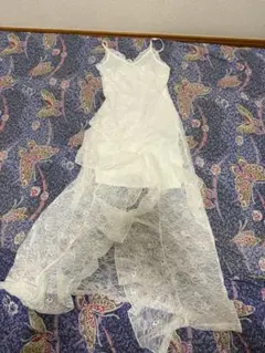 ホワイトレースキャミワンピース