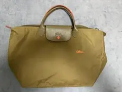 Longchamp トートバッグ カーキ オレンジ刺繍のサムネイル