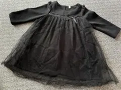 フォーマル　ワンピース　卒園式　入園式　女の子　黒ワンピ　黒　チュール　冠婚葬祭