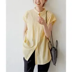 SLOBE IENA バンドカラーノースリーブシャツ