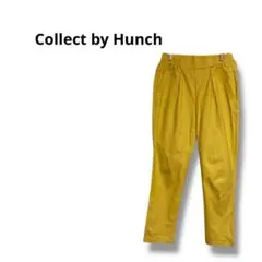 【コレクトバイハンチ】テーパードパンツ　ウエストゴム　伸縮性　イエロー　M