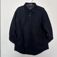 ネイビー ウール シャツジャケット Mサイズ