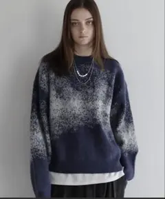 SOCCE モヘアライクルーズシルエットグラデーションニット