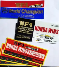’86 F-1 コンストラクターズチャンピオン、ブラジル、ベルギーGPステッカー