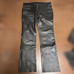 ハーレー 本革レザーパンツ W34 ブラック ライダース バー&シールド