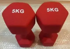 ソフトダンベル 5kg 2個 カラーダンベル 10kg レッド 赤のサムネイル