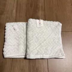 ［美品］今治タオル ホワイト フェイスタオル 2枚セット