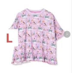 リトシーTシャツ　リンクアットさんのTシャツ　ディズニーの総柄Tシャツ　L