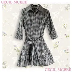 CECIL McBEE セシルマクビー　チェック柄 シャツワンピース