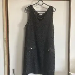 GLACIER ブラック ノースリーブ ワンピース L