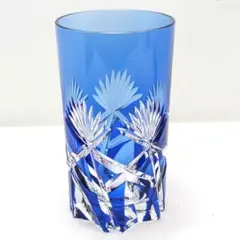 Y2902-11 カガミクリスタル カットガラス ブルー タンブラー　#1