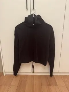 CALVIN KLEIN JEANS ブラック クロップドパーカー M