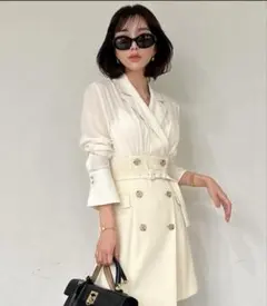 eimyistoire アイボリー ダブルブレスト ミニワンピース Mサイズ