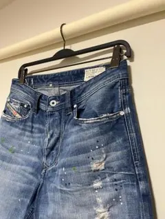 ディーゼル DNALARKEE-T テーパードデニムダメージ W29 L30